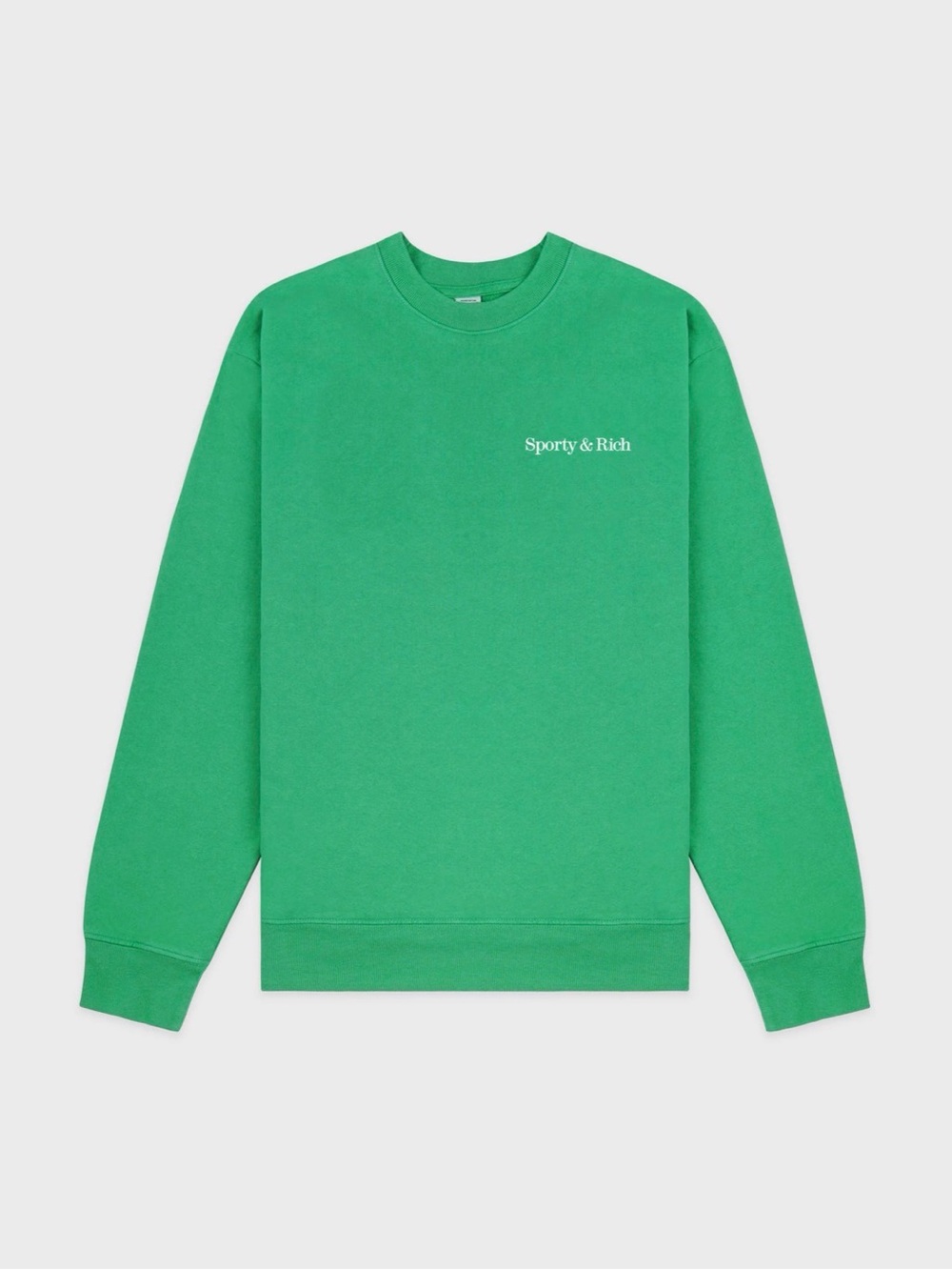 Sporty & Rich Emerald Green Crewneck Sweatshirt with Chest Logo